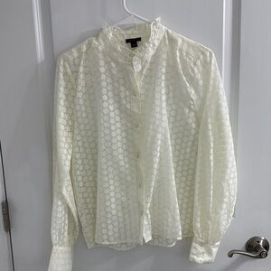 Ann Taylor Cream Floral Blouse